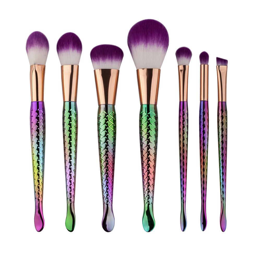 Mermaid Makeup Brushes 7 Piece Set