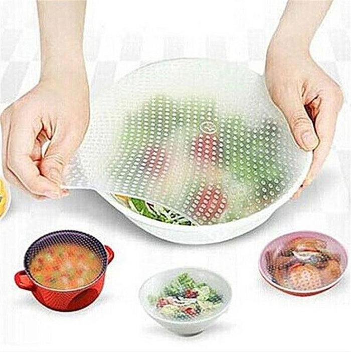 Stretch and Fresh Reusable Silicone Food Savers - Set of 4