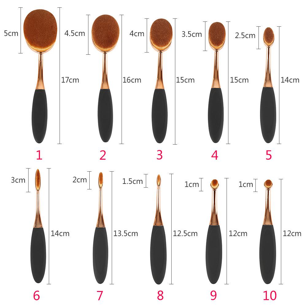 Elise Oval Makeup Brush Set