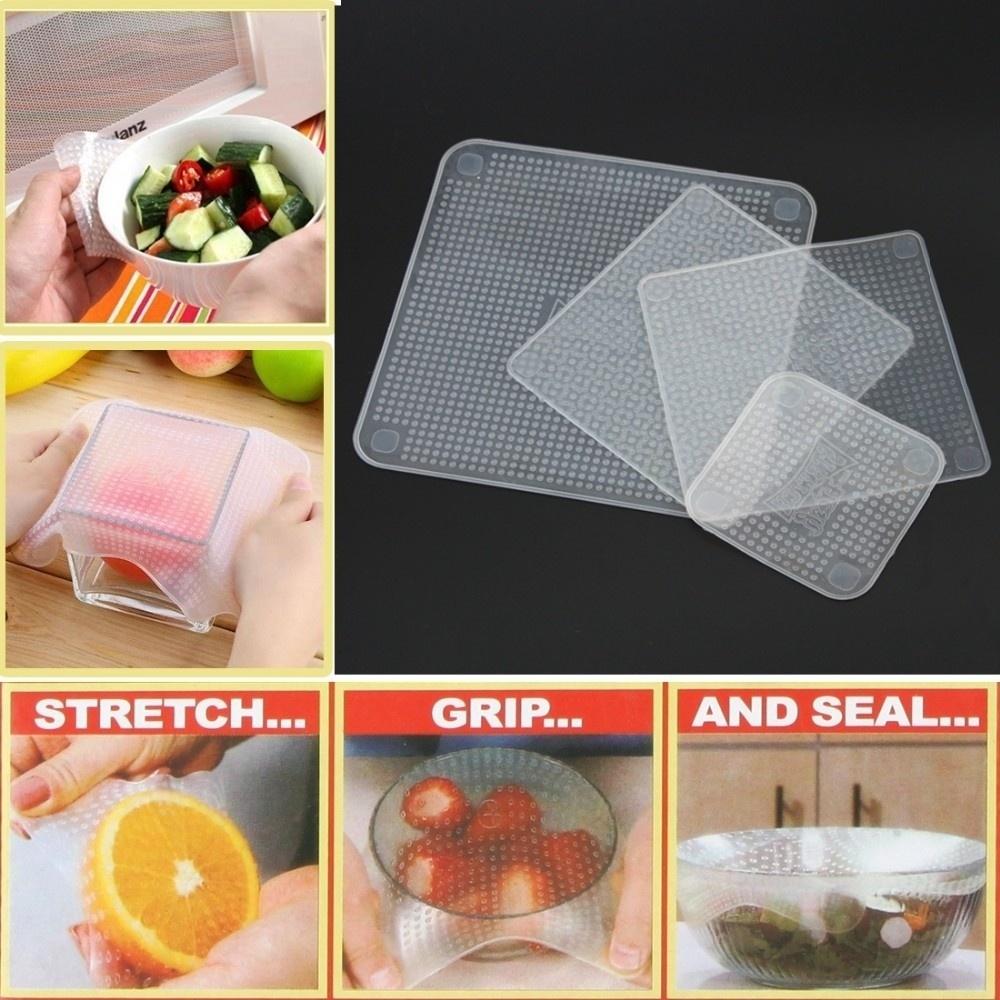 Stretch and Fresh Reusable Silicone Food Savers - Set of 4