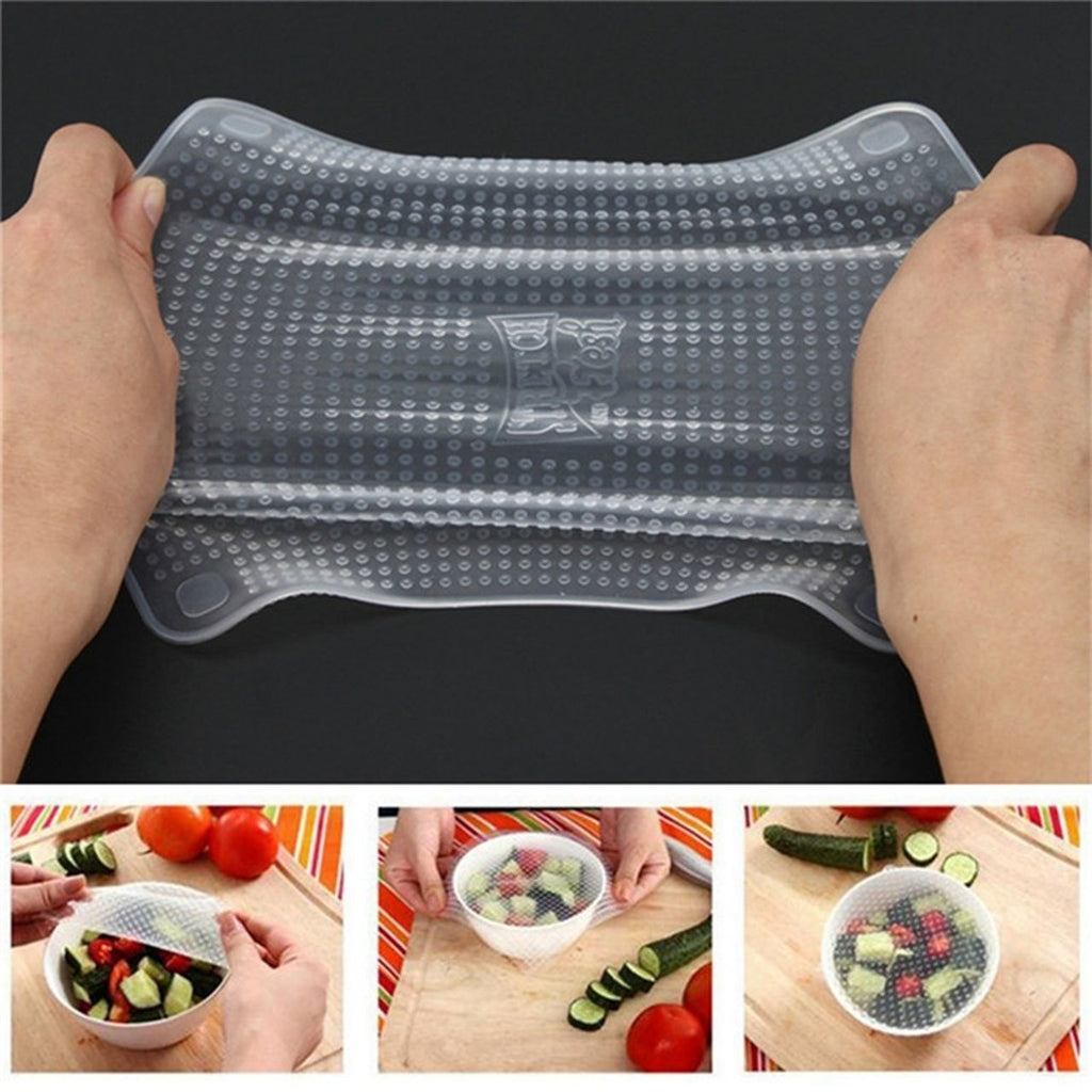 Stretch and Fresh Reusable Silicone Food Savers - Set of 4