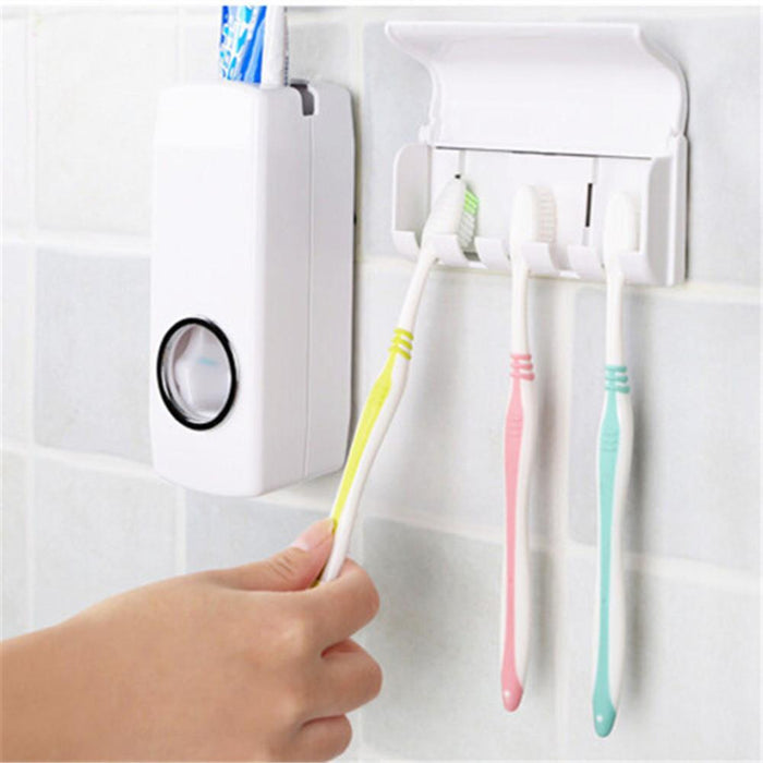 Magic Toothbrush Wall Mount & Toothpaste Dispenser